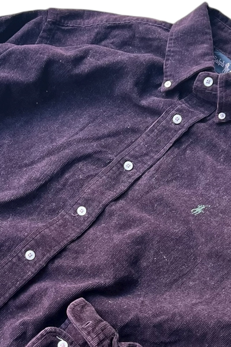 90'S BLAIRE L/S CORDUROY SHIRT / PURPLE [SIZE: L USED]