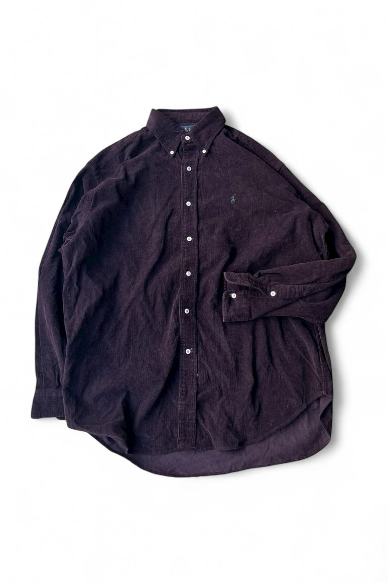 90'S BLAIRE L/S CORDUROY SHIRT / PURPLE [SIZE: L USED]