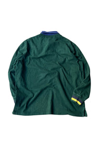 90'S L/S RUGBY SHIRT / GREEN [SIZE: L USED]