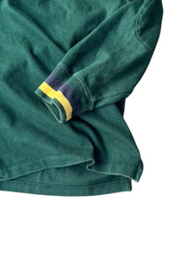 90'S L/S RUGBY SHIRT / GREEN [SIZE: L USED]