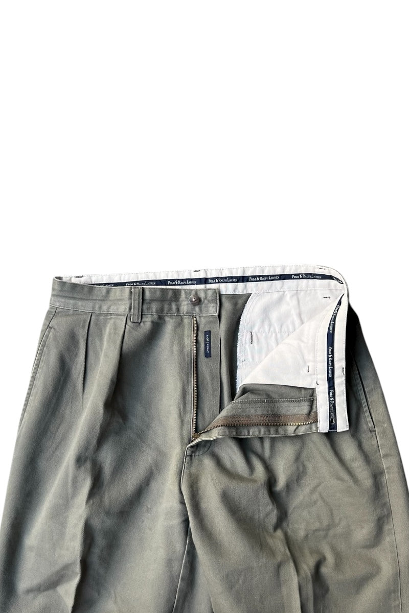MADE IN MEXICO 90'S TUCK CHINO PANTS / OLIVE [SIZE: 32 USED]