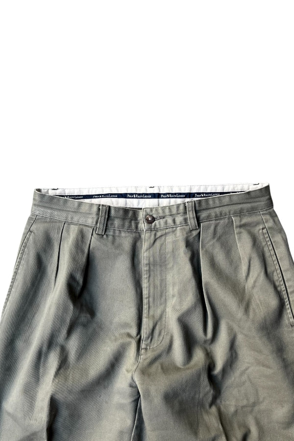 MADE IN MEXICO 90'S TUCK CHINO PANTS / OLIVE [SIZE: 32 USED]