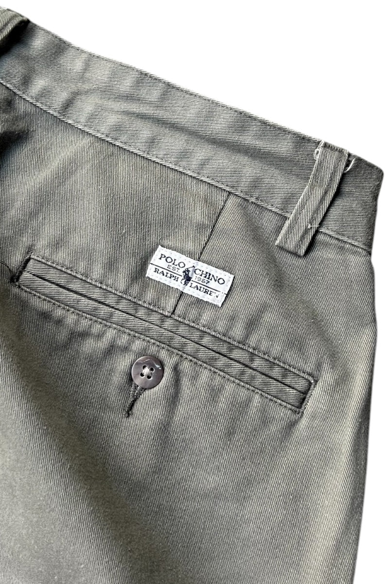 MADE IN MEXICO 90'S TUCK CHINO PANTS / OLIVE [SIZE: 32 USED]