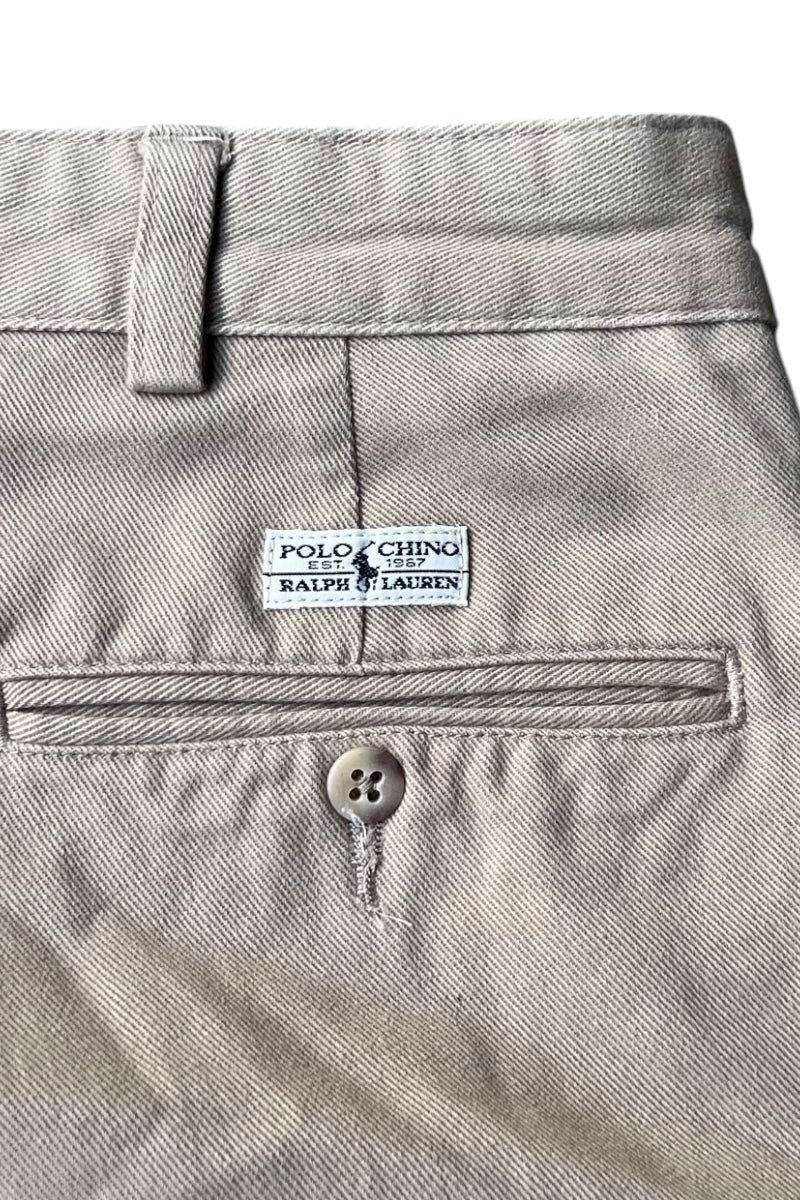 90s TUCK CHINO PANTS / BEIGE [SIZE: 33 USED]