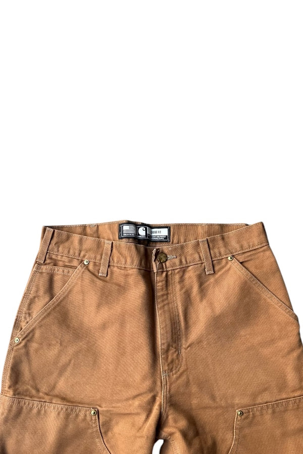 MADE IN USA DOUBLE KNEE DUCK PANTS USA PRODUCT / BROWN [SIZE: 32 USED]