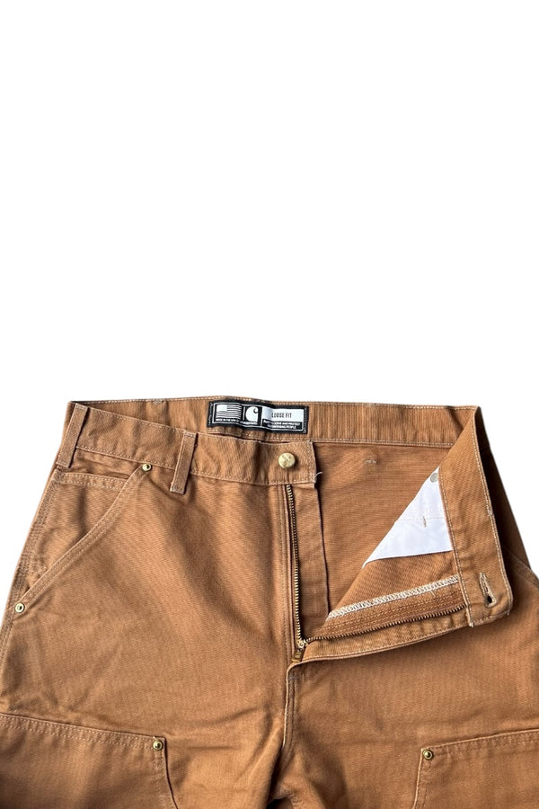 MADE IN USA DOUBLE KNEE DUCK PANTS USA PRODUCT / BROWN [SIZE: 32 USED]