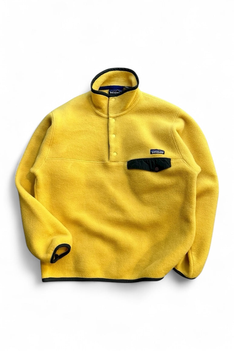 Y2K 00'S MADE IN MEXICO SYNCHILLA T-SNAP FLEECE JACKET / YELLOW [SIZE: S USED]
