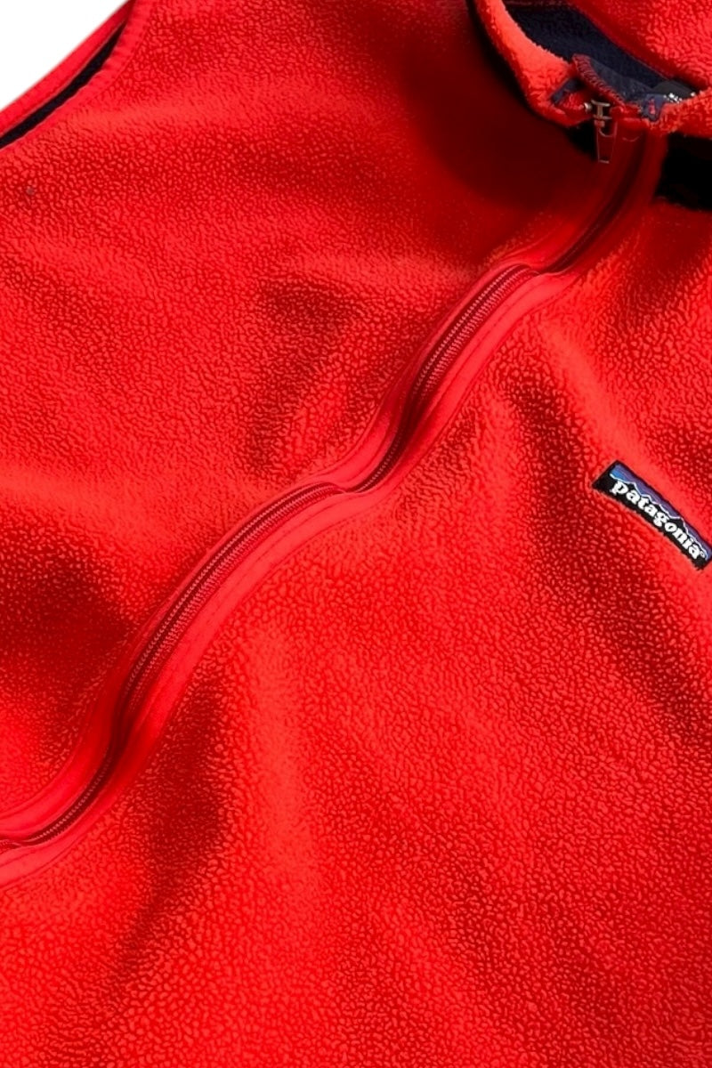 MADE IN USA 90'S SYNCHILLA PEF FLEECE VEST WINDPROOF/ ORANGE [SIZE: L USED]