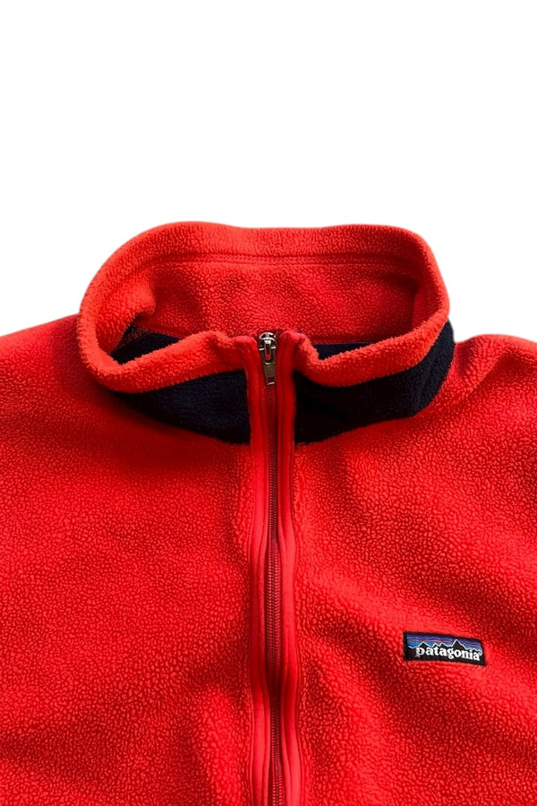 MADE IN USA 90'S SYNCHILLA PEF FLEECE VEST WINDPROOF/ ORANGE [SIZE: L USED]
