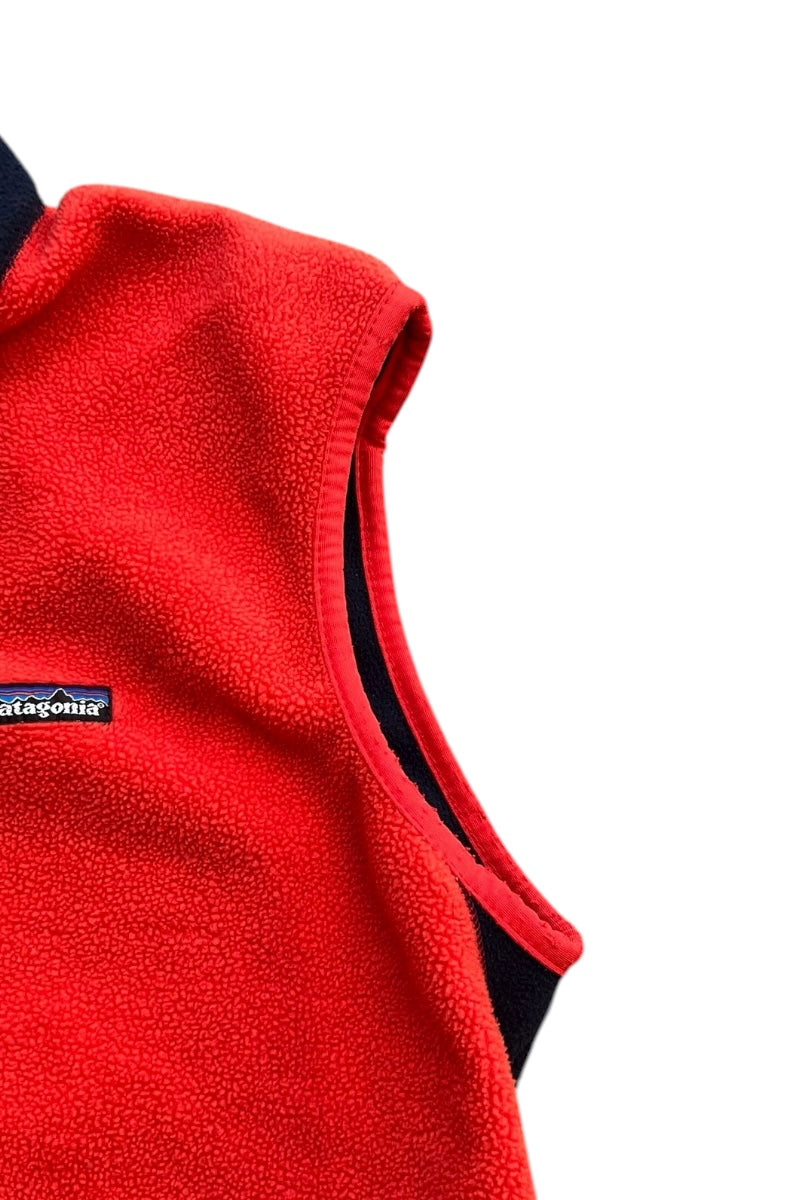 MADE IN USA 90'S SYNCHILLA PEF FLEECE VEST WINDPROOF/ ORANGE [SIZE: L USED]