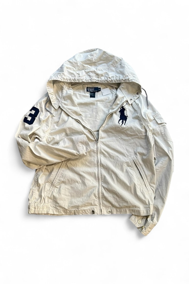 BIG PONY ZIP HOODIE JACKET 90'S 復刻 / WHITE [SIZE: L USED]