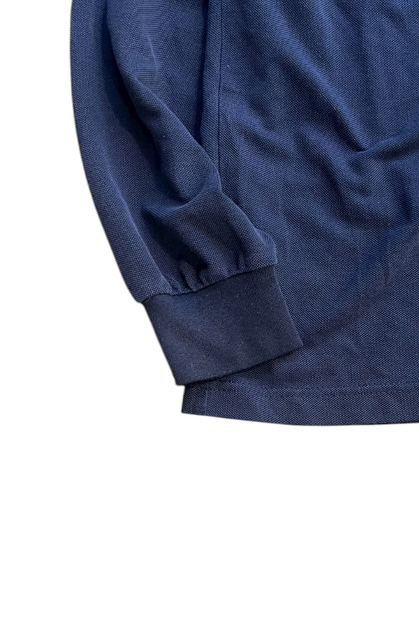MADE IN ENGLAND 90'S L/S POLO SHIRT / NAVY [SIZE: S USED]