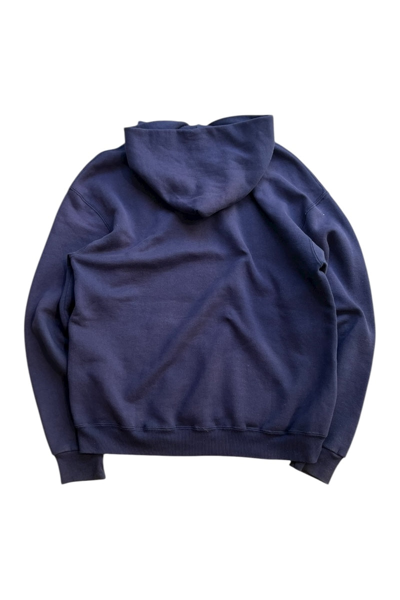 MADE IN USA 80'S HOODIE SWEATSHIRT / NAVY [SIZE: L USED]