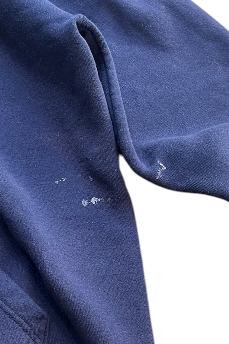 MADE IN USA 80'S HOODIE SWEATSHIRT / NAVY [SIZE: L USED]