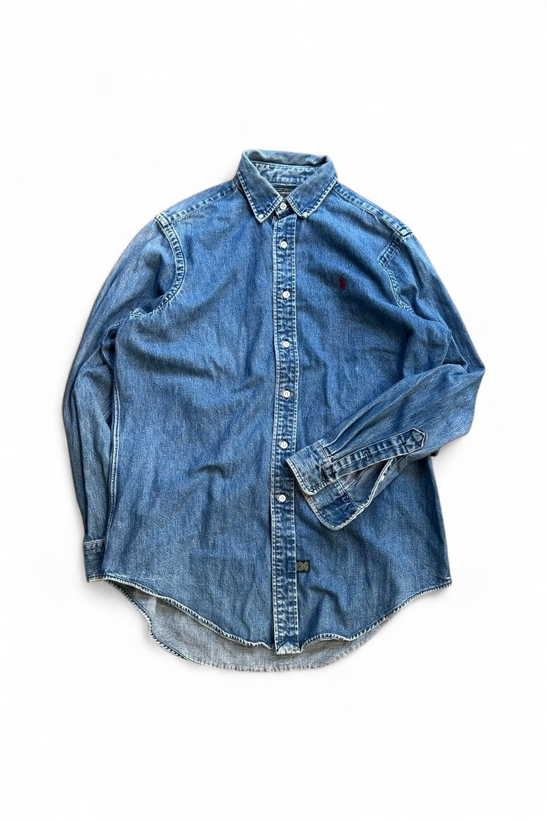 90-92'S L/S DENIM SHIRT / INDIGO [SIZE: M USED]