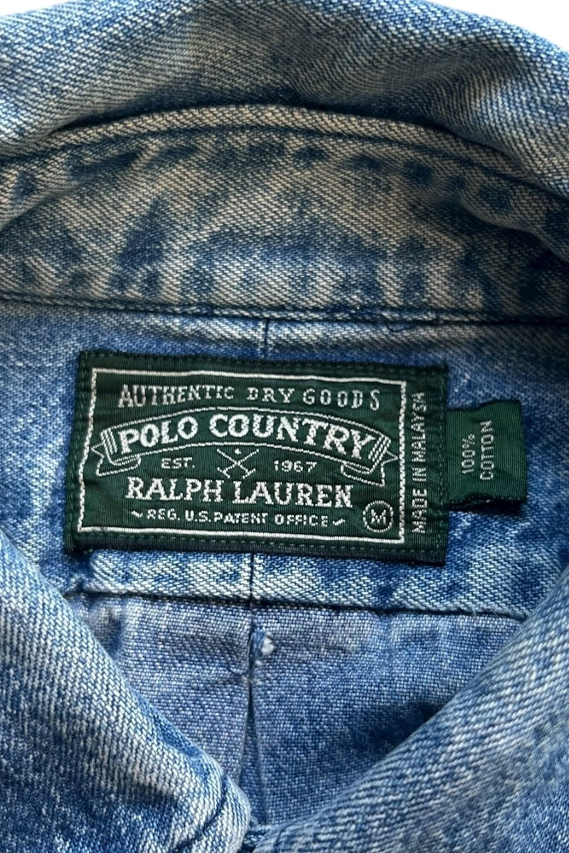 90-92'S L/S DENIM SHIRT / INDIGO [SIZE: M USED]