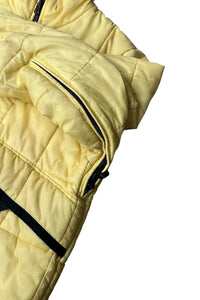 Y2K EARLY 00'S RIP STOP ZIP NYLON PUFF JACKET / YELLOW [SIZE: S USED]