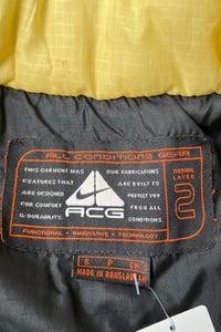Y2K EARLY 00'S RIP STOP ZIP NYLON PUFF JACKET / YELLOW [SIZE: S USED]