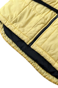 Y2K EARLY 00'S RIP STOP ZIP NYLON PUFF JACKET / YELLOW [SIZE: S USED]