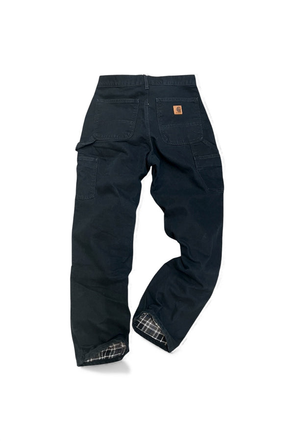 18SS DUCK PAINTER PANTS W/CHECK LINER USA PRODUCT / BLACK [SIZE: 31 USED]