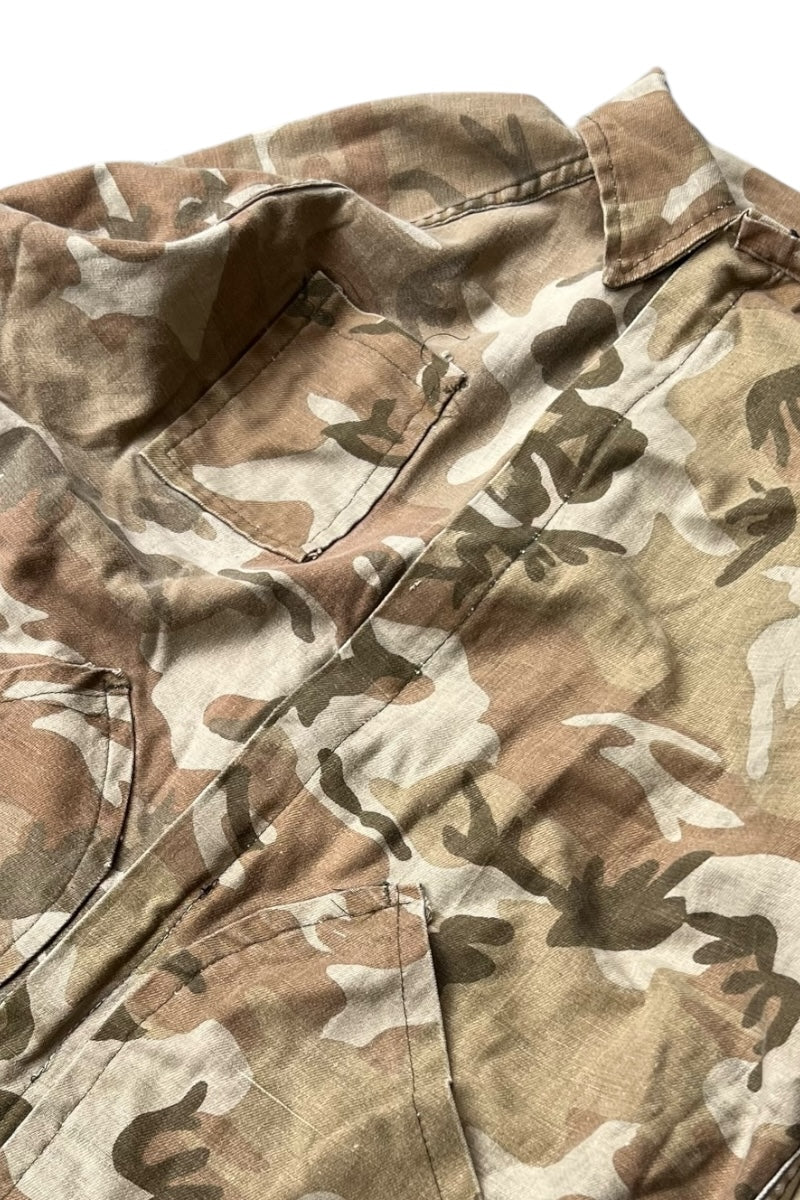 80'S REVERSIBLE CAMO ZIP HUNTING JACKET / CAMO [SIZE: L USED]