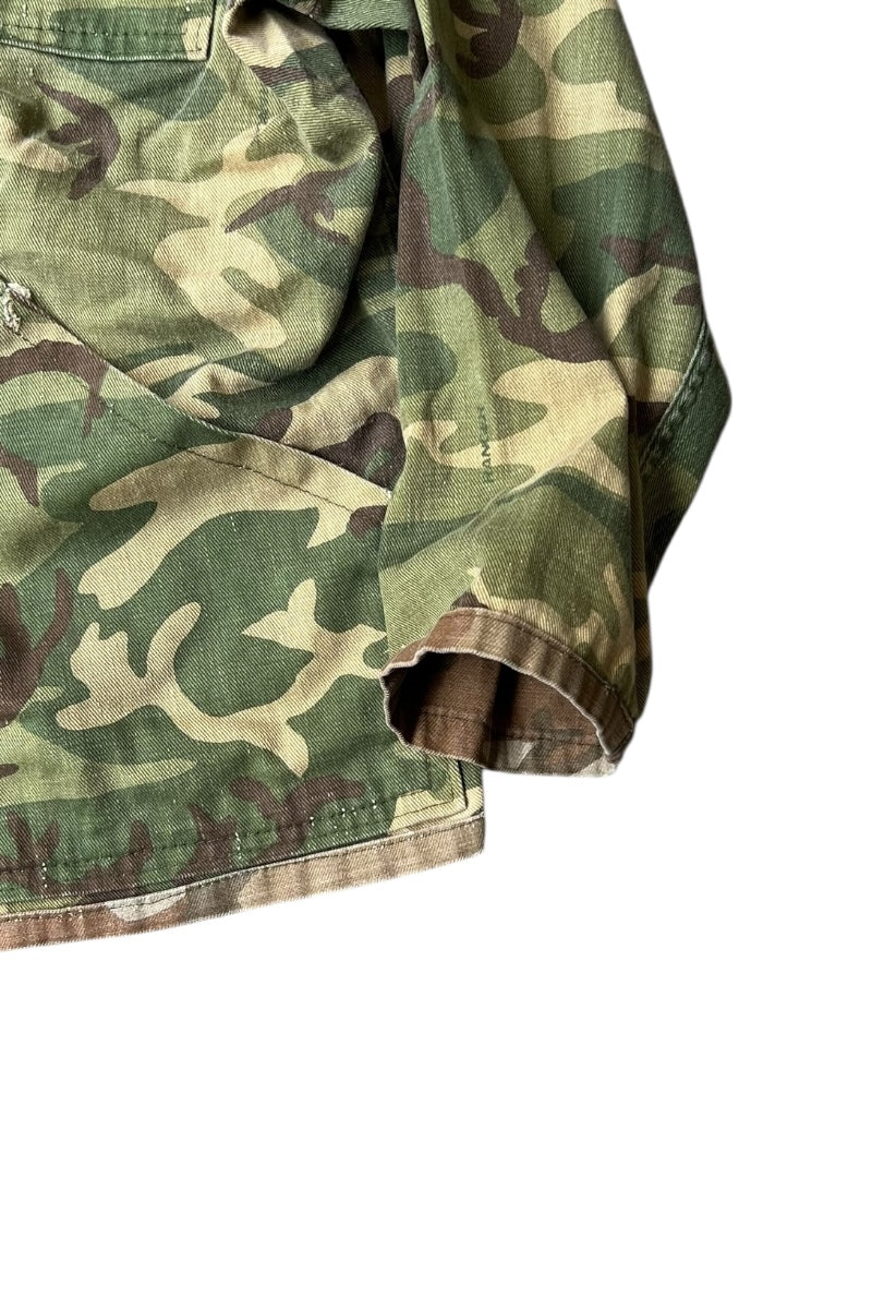 80'S REVERSIBLE CAMO ZIP HUNTING JACKET / CAMO [SIZE: L USED]