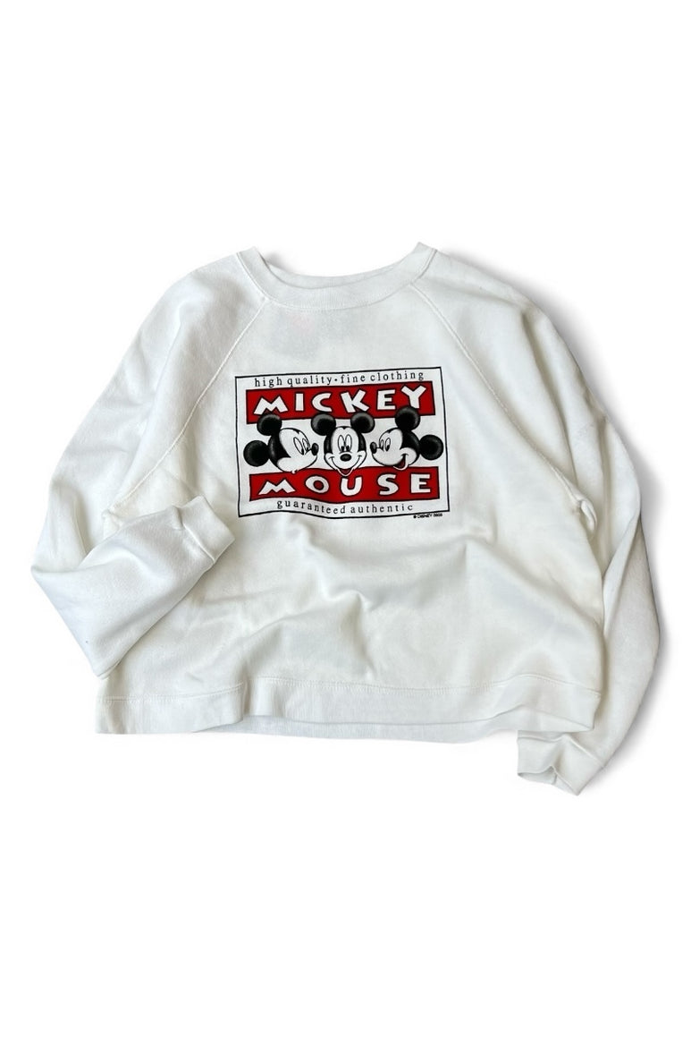 MADE IN USA 90'S MICKEY SWEATSHIRT / WHITE [SIZE: M USED]
