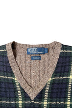画像をギャラリービューアに読み込む, 90&#39;S WOOL SILK CHECK VEST / CHECK [SIZE: L USED]
