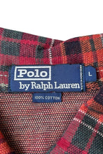 画像をギャラリービューアに読み込む, 90&#39;S L/S SWITCHING CHECK HALF ZIP SHIRT / RED [SIZE: L USED]
