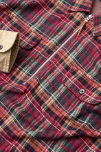 画像をギャラリービューアに読み込む, 90&#39;S L/S SWITCHING CHECK HALF ZIP SHIRT / RED [SIZE: L USED]
