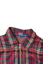 画像をギャラリービューアに読み込む, 90&#39;S L/S SWITCHING CHECK HALF ZIP SHIRT / RED [SIZE: L USED]
