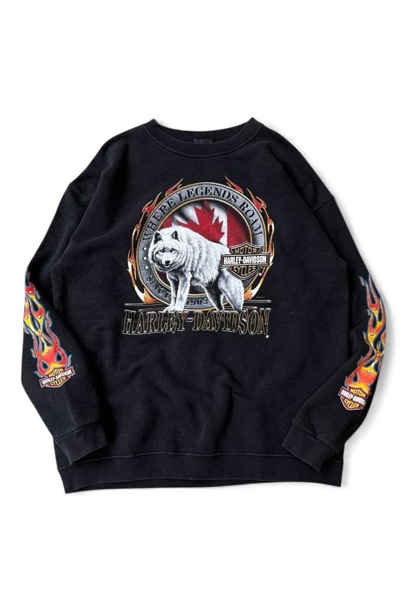 MADE IN CANADA 03'S FIRE FLAME SWEAT / BLACK [SIZE: L USED]
