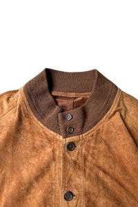 90'S REVERSIBLE LEATHER JACKET / BROWN [SIZE: 41 USED]