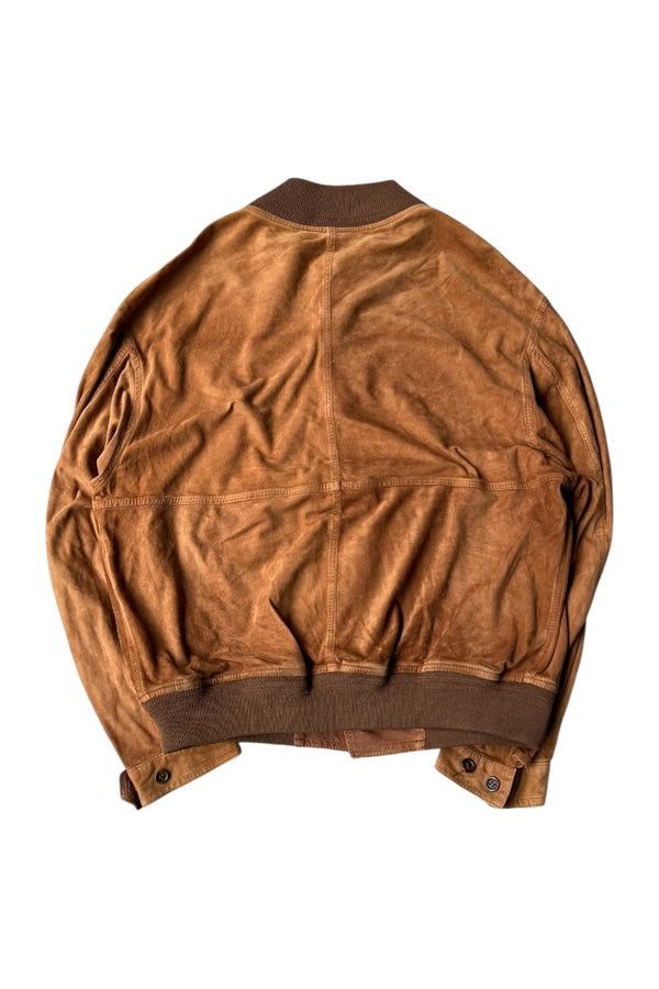 90'S REVERSIBLE LEATHER JACKET / BROWN [SIZE: 41 USED]