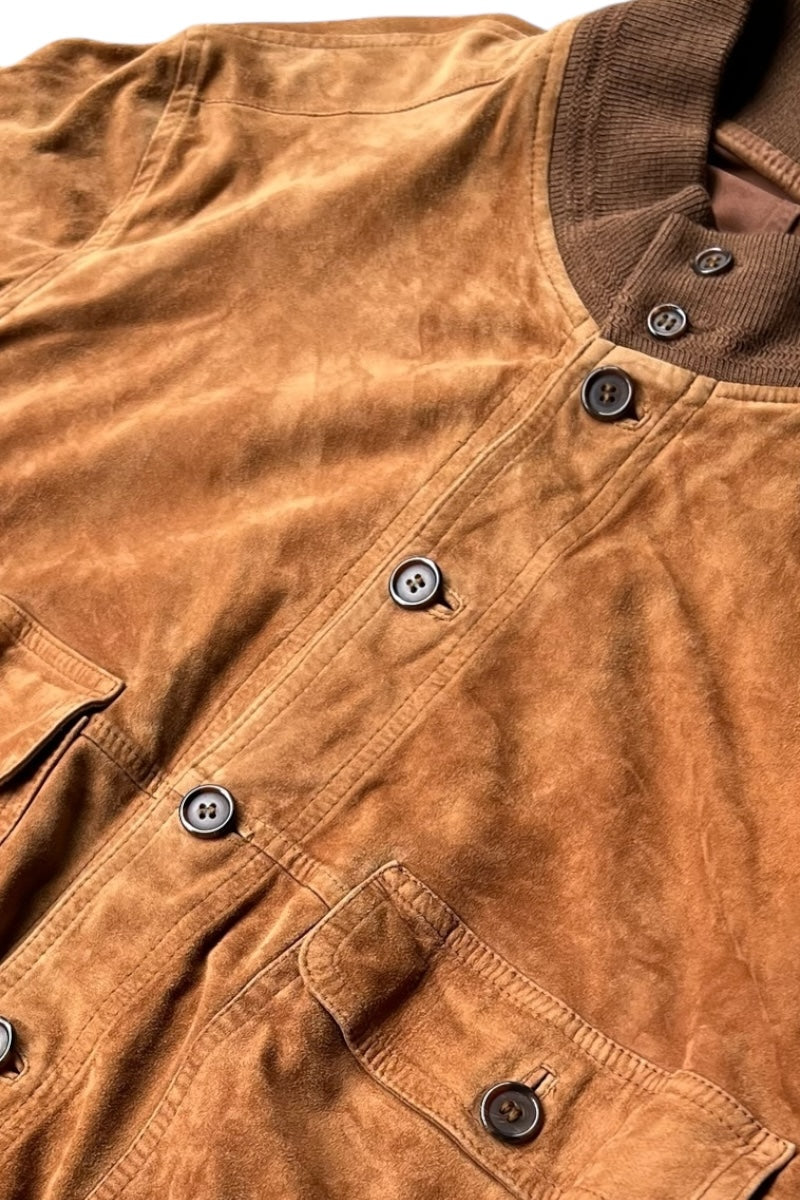 90'S REVERSIBLE LEATHER JACKET / BROWN [SIZE: 41 USED]