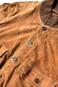 90'S REVERSIBLE LEATHER JACKET / BROWN [SIZE: 41 USED]