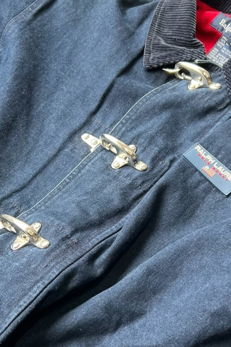 90'S DENIM FIREMAN JACKET / NAVY [SIZE: M USED]