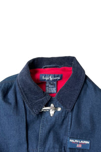 90'S DENIM FIREMAN JACKET / NAVY [SIZE: M USED]