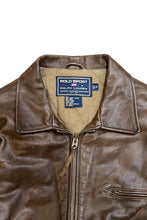 画像をギャラリービューアに読み込む, 90&#39;S ZIP LEATHER JACKET / BROWN [SIZE: M USED]
