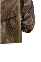 画像をギャラリービューアに読み込む, 90&#39;S ZIP LEATHER JACKET / BROWN [SIZE: M USED]
