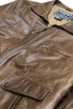 画像をギャラリービューアに読み込む, 90&#39;S ZIP LEATHER JACKET / BROWN [SIZE: M USED]
