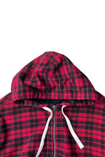 画像をギャラリービューアに読み込む, 90&#39;S EXCLUSIVE OF DECORATION CHECK SWEAT HOODIE / RED [SIZE: XL USED]
