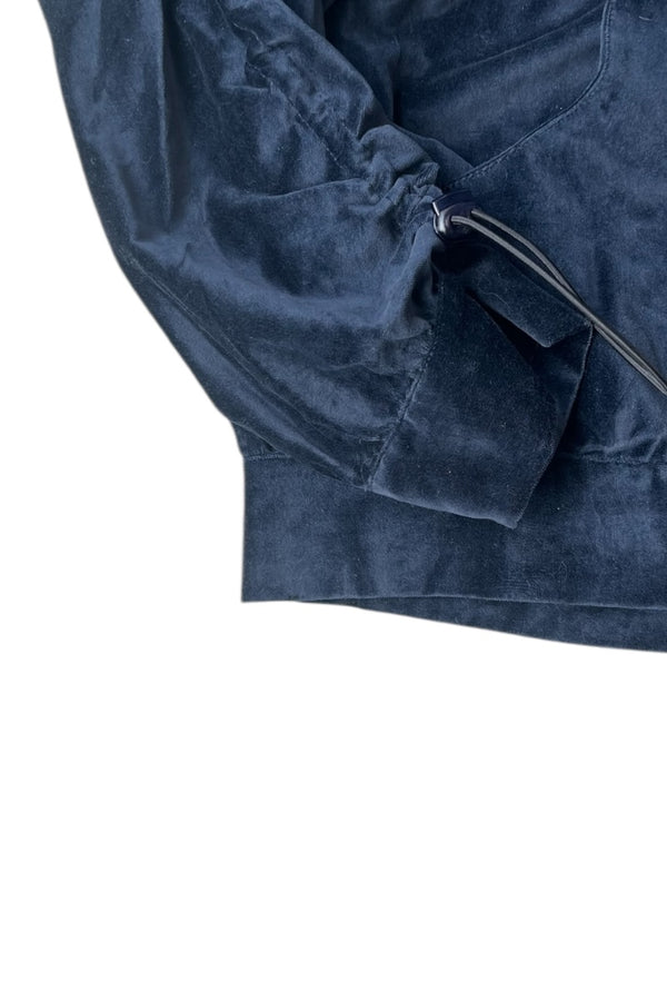 MADE IN PORTUGAL VELOUR HOODIE SWEATSHIRT / NAVY [SIZE: M DEADSTOCK/NOS]