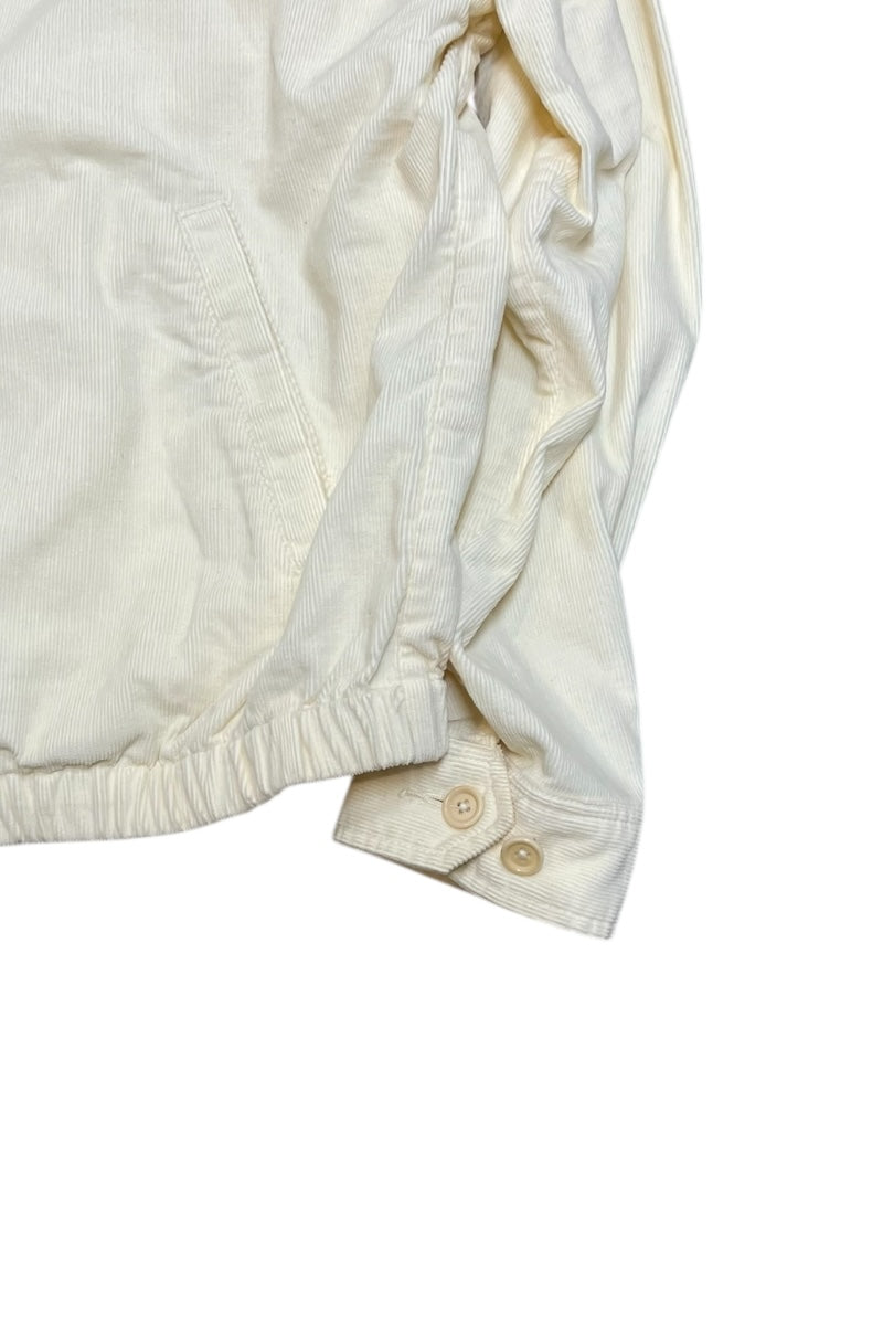 90'S ZIP CORDUROY JACKET / WHITE [SIZE: XL USED]