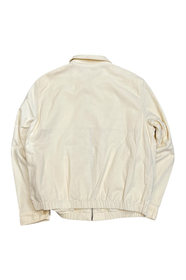 90'S ZIP CORDUROY JACKET / WHITE [SIZE: XL USED]