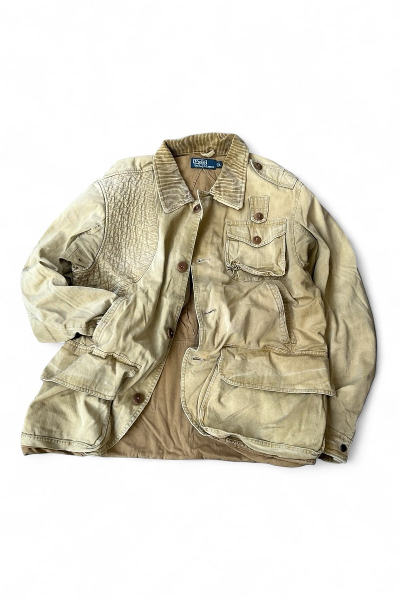90'S HUNTING JACKET / BEIGE [SIZE: L USED]