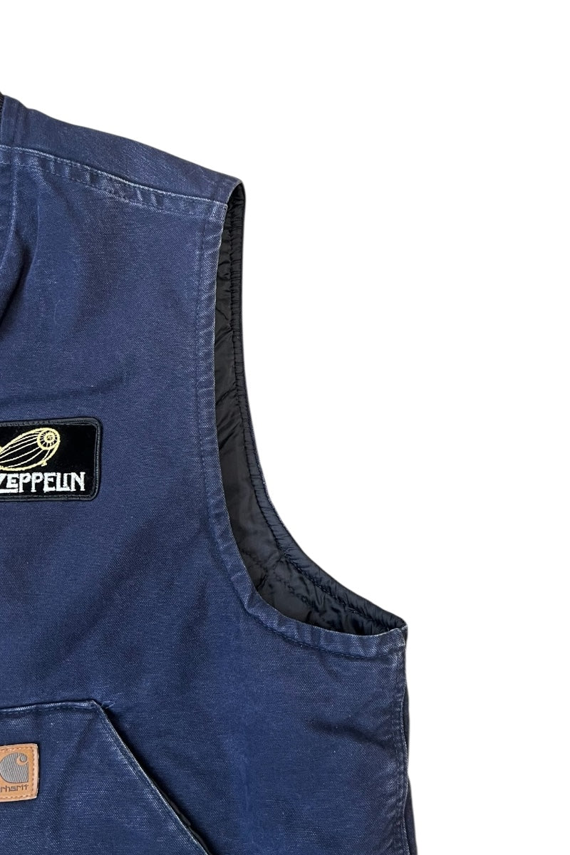 MADE IN USA Y2K 06'S DUCK VEST CUSTOM W/QUILTING LINER / NAVY USA MODEL [SIZE: 2XL USED]