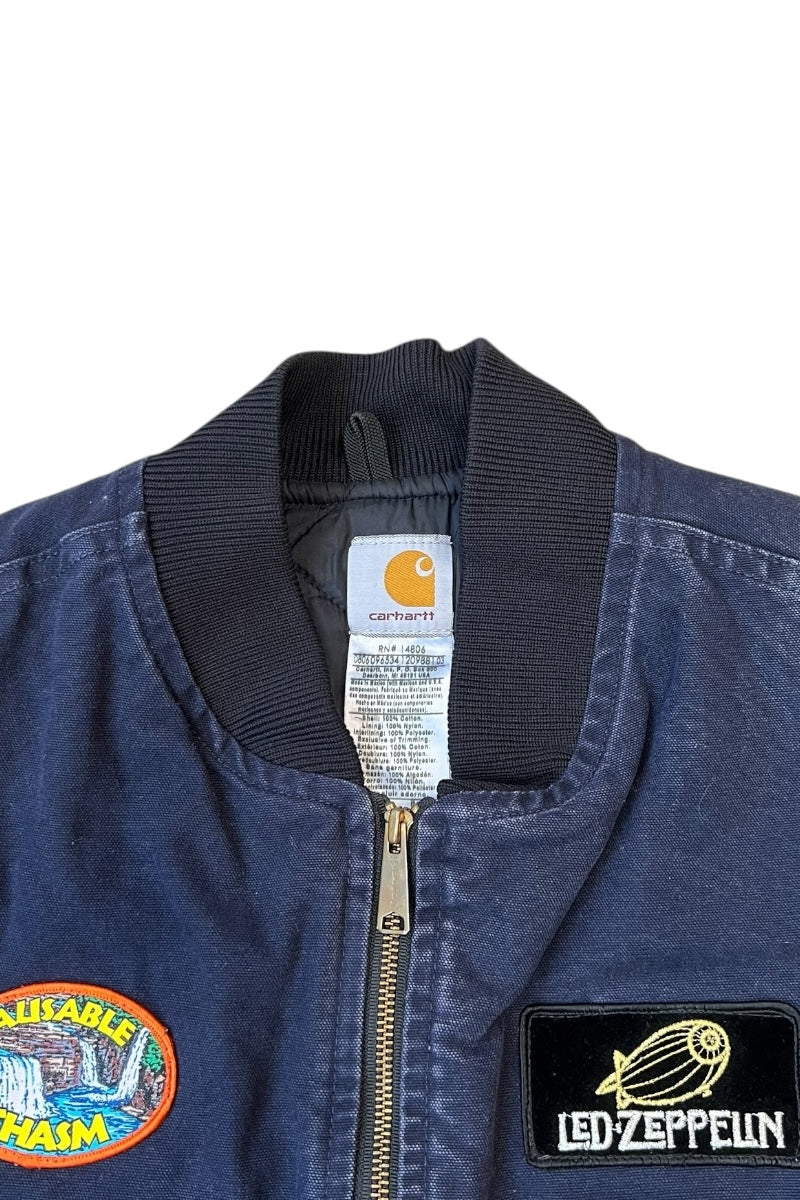 MADE IN USA Y2K 06'S DUCK VEST CUSTOM W/QUILTING LINER / NAVY USA MODEL [SIZE: 2XL USED]