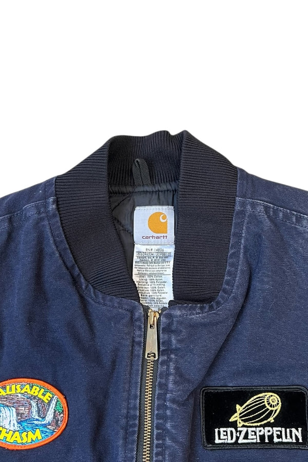 MADE IN USA Y2K 06'S DUCK VEST CUSTOM W/QUILTING LINER / NAVY USA MODEL [SIZE: 2XL USED]