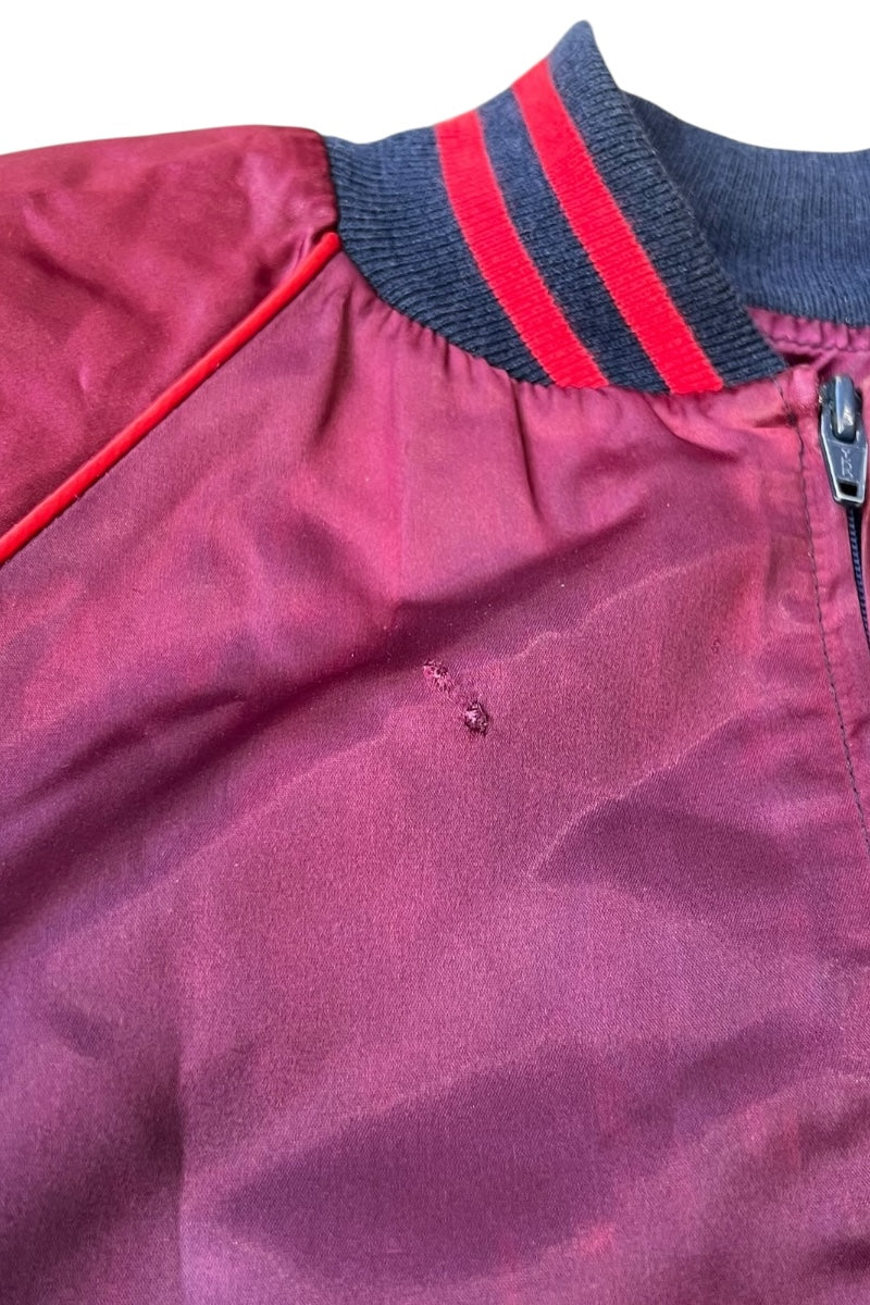 MADE IN USA 80'S MICKEY FANTASIA SATIN JACKET / BURGUNDY [SIZE: S USED]